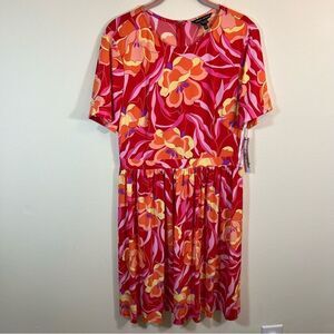 ✨ Maggy London Women’s Pink Orange Floral Dress 8 NWT